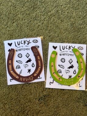 Lucky Horseshoe - Brown & Lime Green